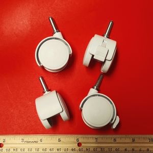 Furniture Casters 1.5 office Gaming Chair replacement white swivel stem locking